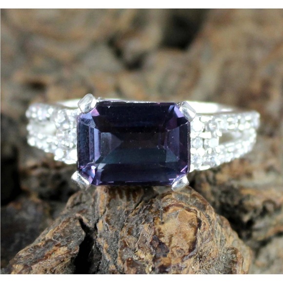 Natural Alexandrite 6.99ct AGI certified Ring Sz 9 in 925 Sterling Silver - Picture 8 of 13